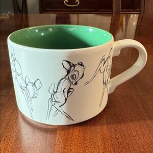 Disney Bambi Green and Ivory Sketch Coffee Tea Mug Cup